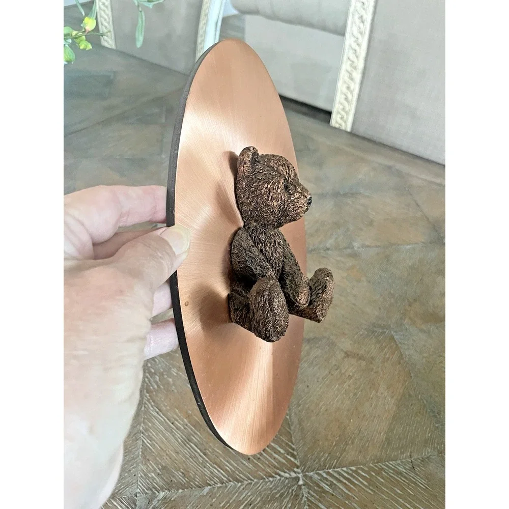 Vtg Copper Wall Plaque 3D Bear Sculpture Kids or  Cabin Decor 5.5x10